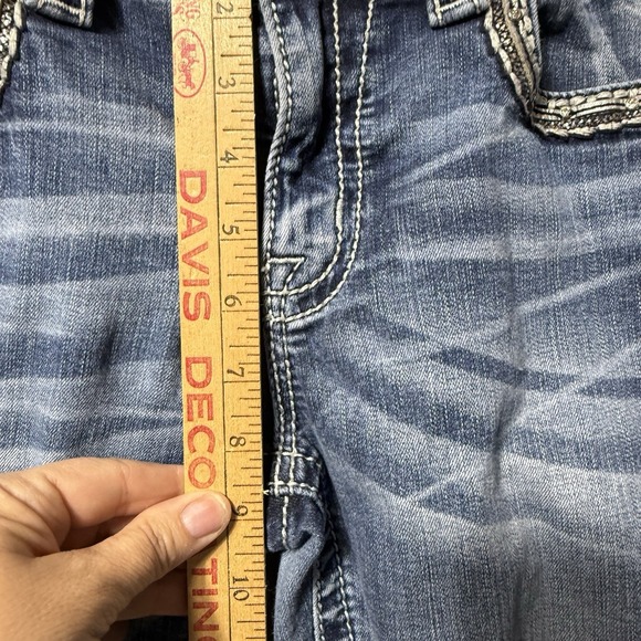 Miss Me Chloe Boot Jeans Women 30 Mid Rise Embellished 30x30 Distressed Bling - Picture 14 of 16